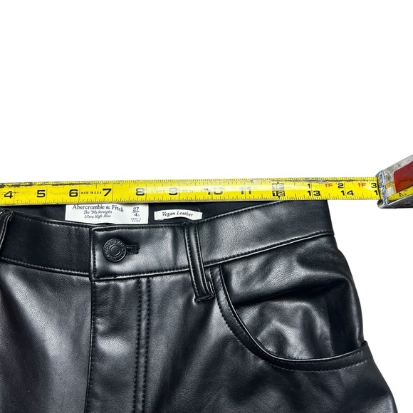 Abercrombie & Fitch Curve Love Vegan Leather 90s Straight Pant Black 27 - Picture 4 of 5